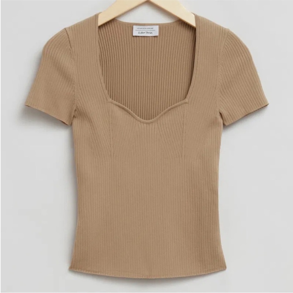 & Other Stories Knitted Short Sleeve Top